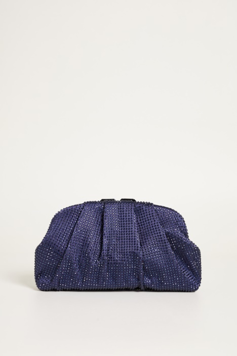 Rhinestone-embellished satin clutch Intrend
