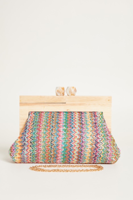 Clutch con asa de madera