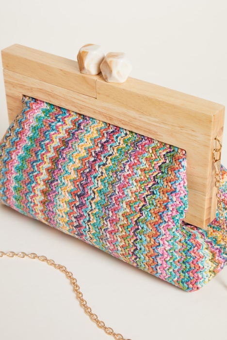 Clutch con asa de madera