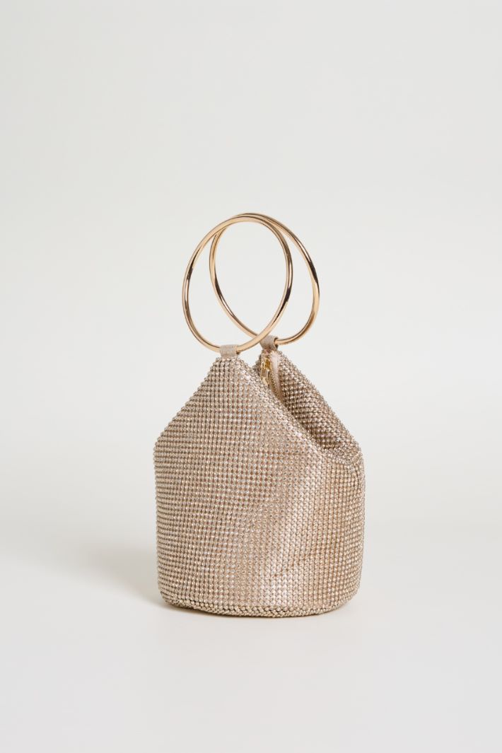 Rhinestone clutch with oversized ring handles Intrend - 2