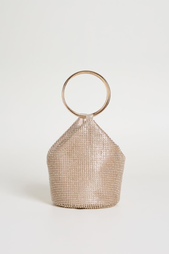 Rhinestone clutch with oversized ring handles Intrend - 3