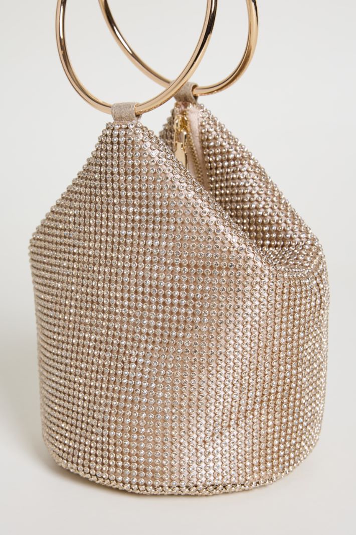 Rhinestone clutch with oversized ring handles Intrend - 4