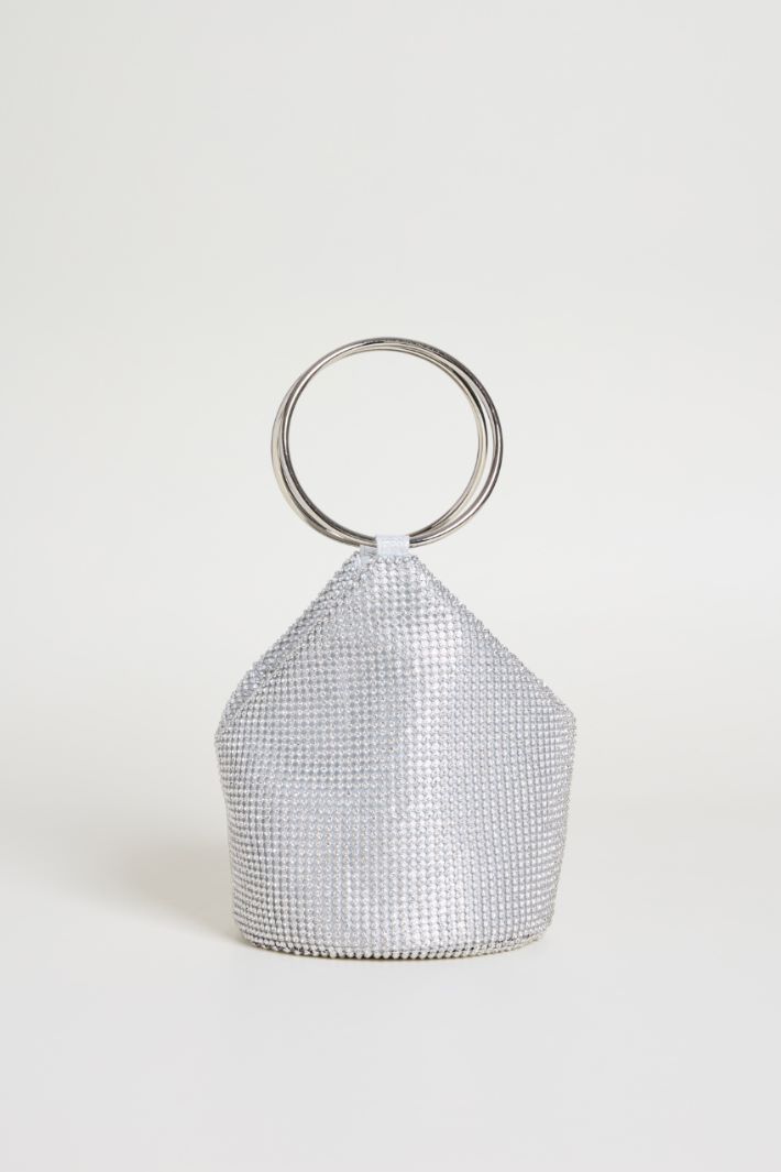 Rhinestone clutch with oversized ring handles Intrend - 3