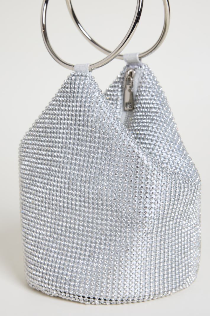 Rhinestone clutch with oversized ring handles Intrend - 4