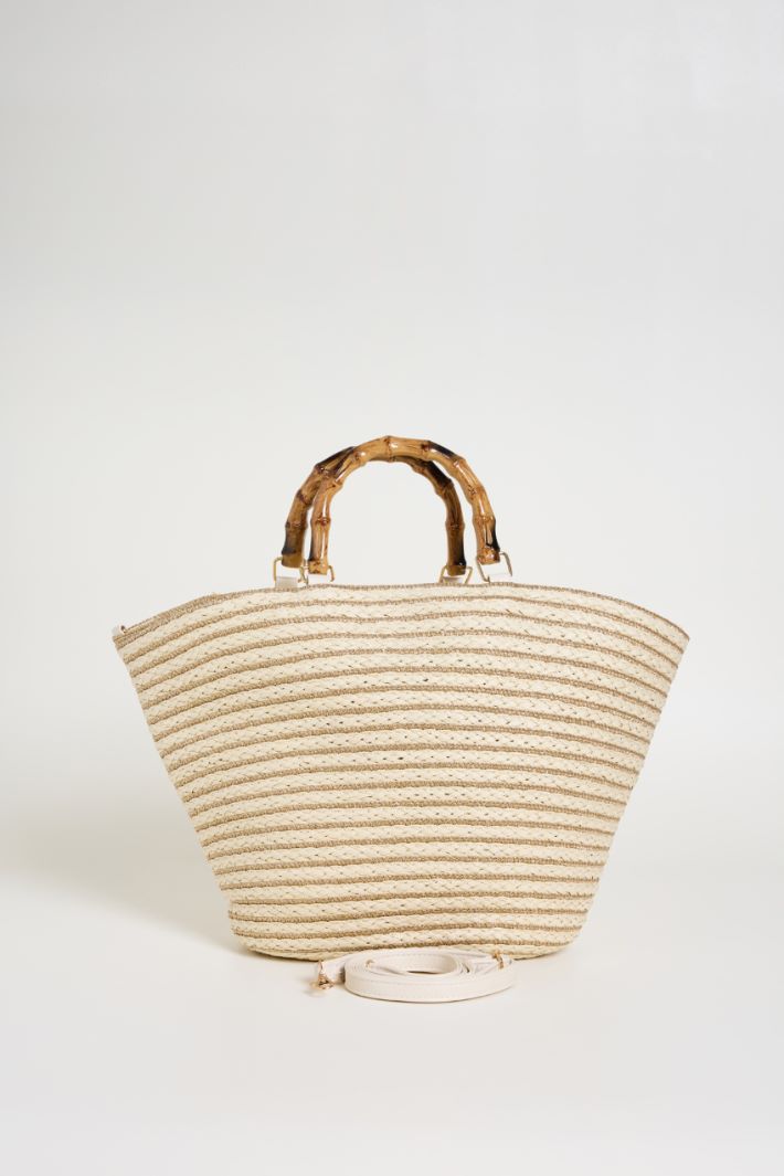 Borsa con manico in bamboo Intrend - 3