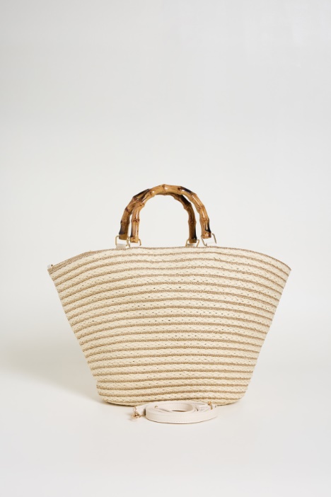 Borsa con manico in bamboo