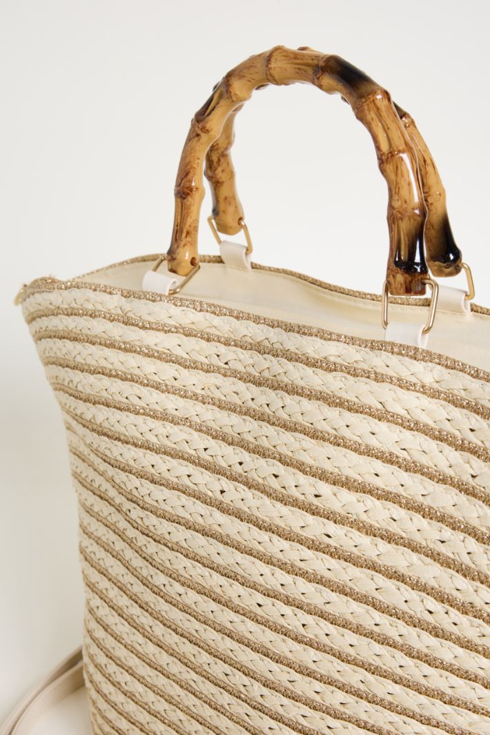 Borsa con manico in bamboo Intrend - 4