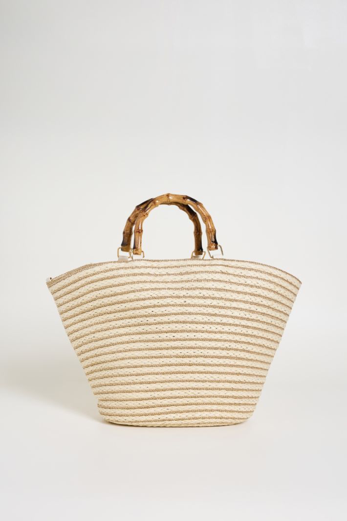 Borsa con manico in bamboo Intrend