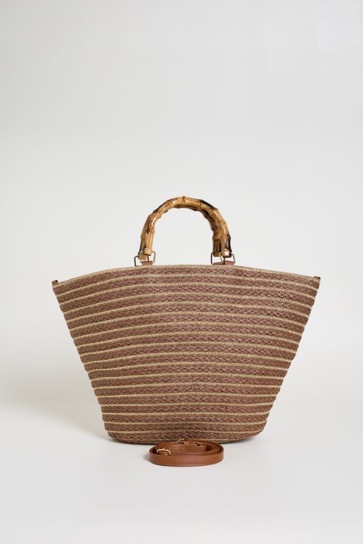 Borsa con manico in bamboo Intrend - 3