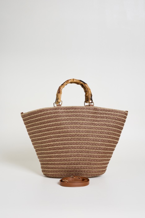 Borsa con manico in bamboo
