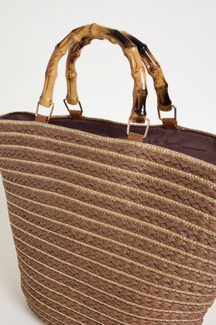 Borsa con manico in bamboo Intrend - 4