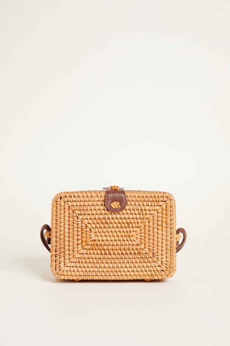 Rectangular rattan bag Intrend