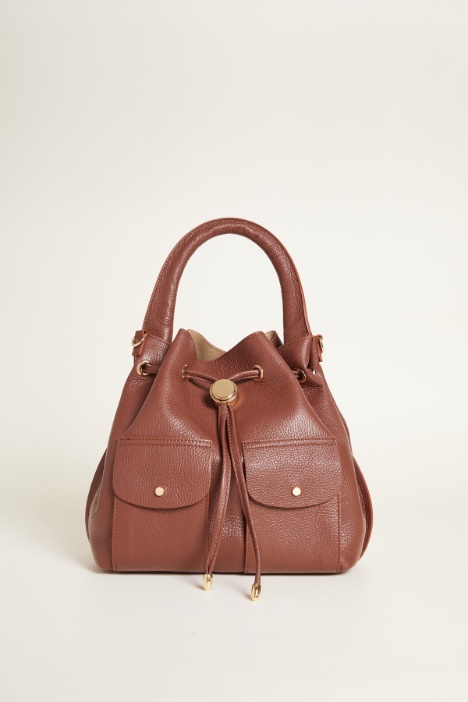 Tumbled leather bucket bag Intrend