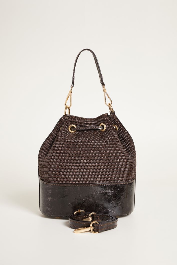 Borsa a secchiello in paglia Intrend - 3