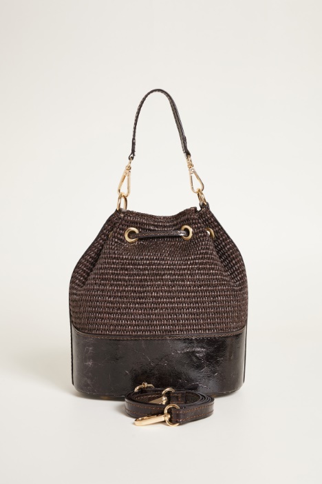 Borsa a secchiello in paglia