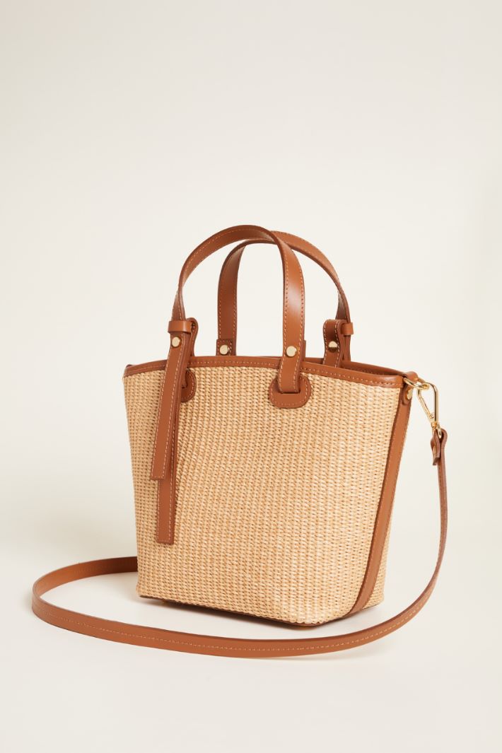 Borsa a tracolla in paglia Intrend - 2