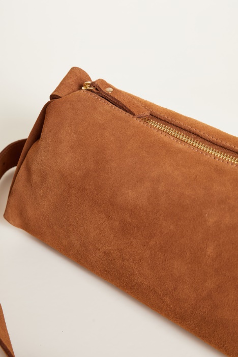 Borsa a tracolla in pelle scamosciata