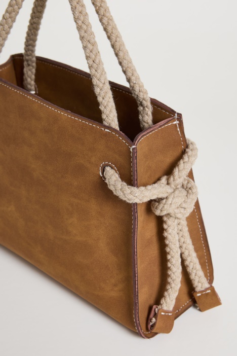 Borsa a mano con manici in corda