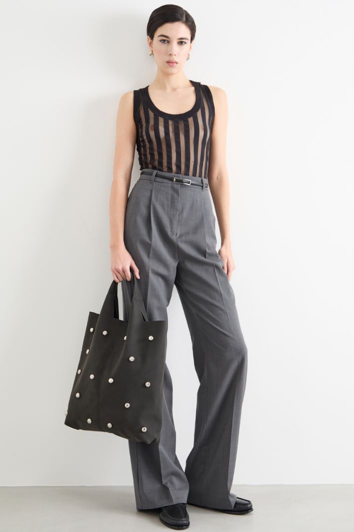 Studded tote bag Intrend - 5