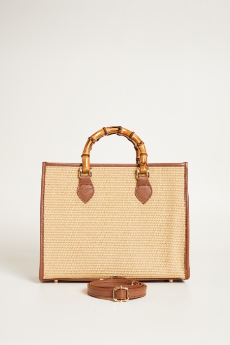 Borsa in rafia intrecciata