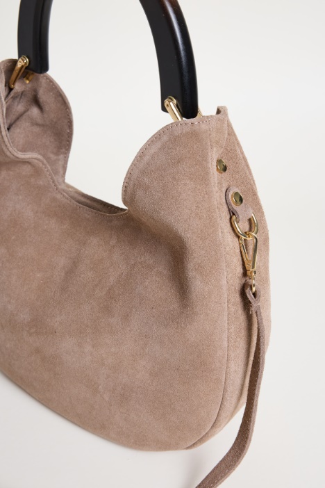 Borsa in pelle scamosciata