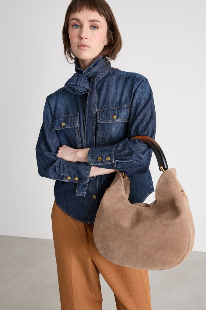 Borsa in pelle scamosciata Intrend - 5