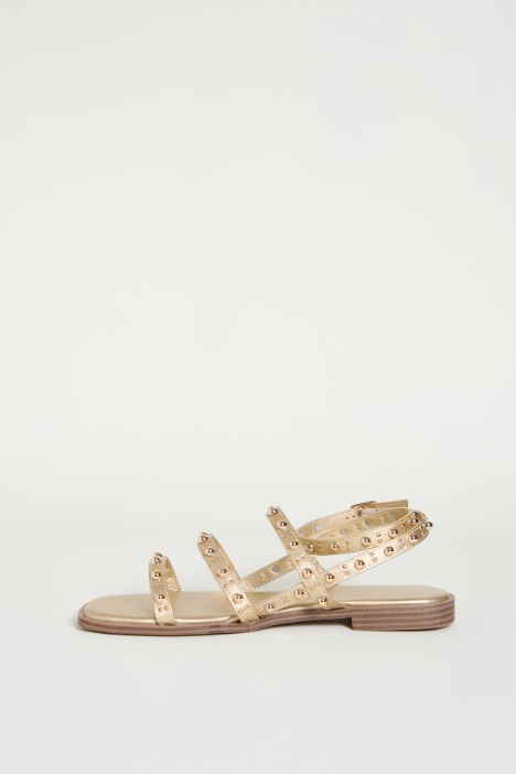 Sandali a listini con borchie