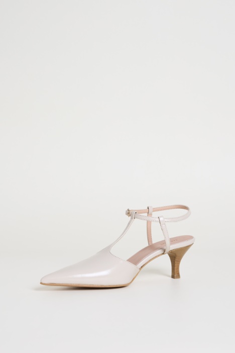 Slingback T-bar in pelle