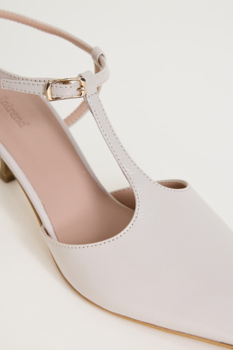 Slingback T-bar in pelle