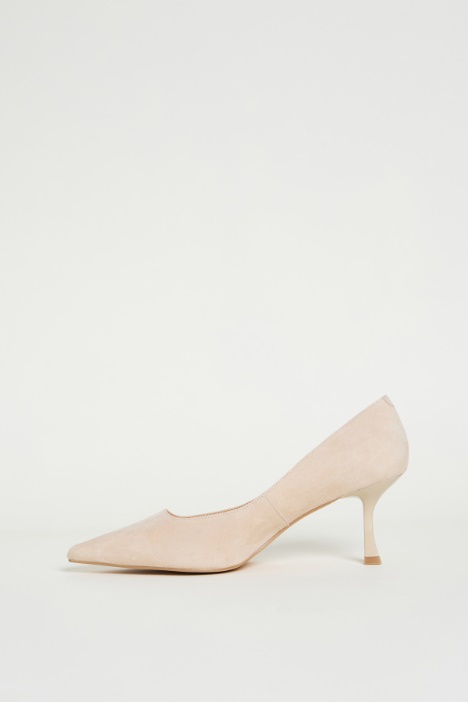 Décolleté in pelle scamosciata