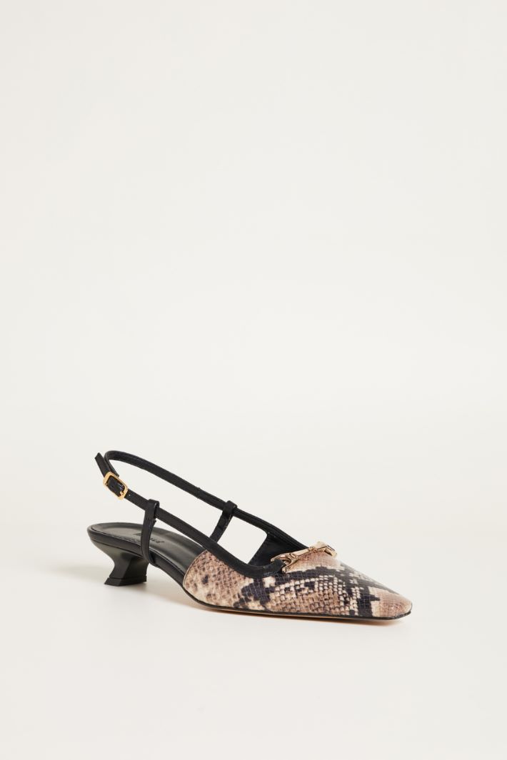 Animal-print leather slingbacks Intrend - 2