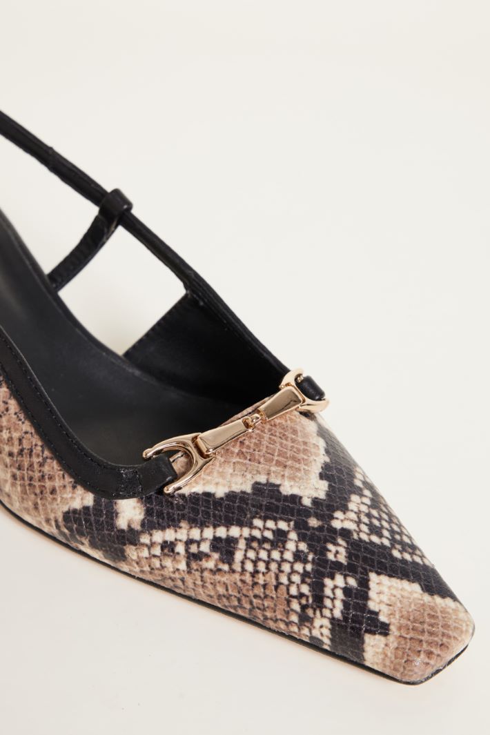 Animal-print leather slingbacks Intrend - 4
