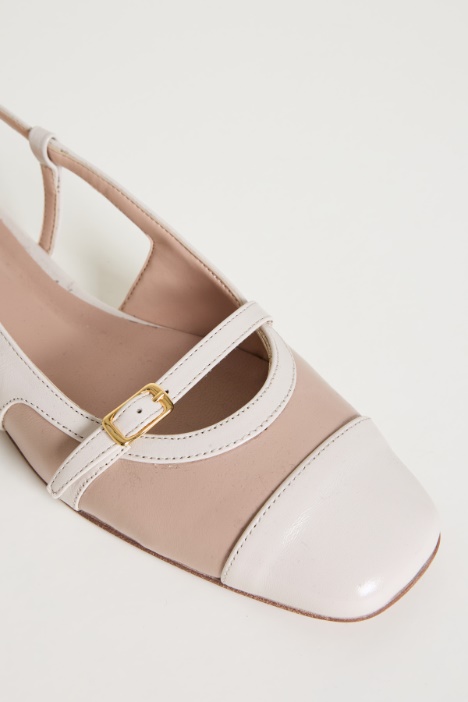 Ballerine slingback in pelle lucida