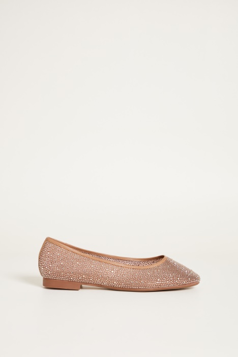 Ballerina in pelle con strass Intrend