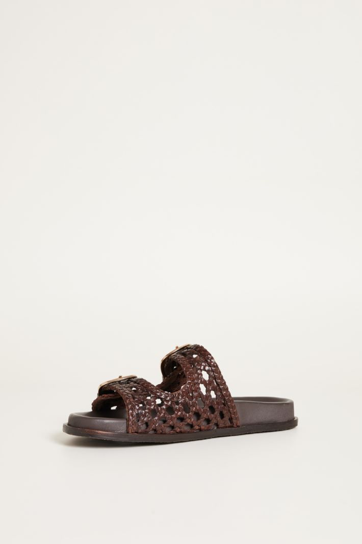 Double-strap leather slides Intrend - 3
