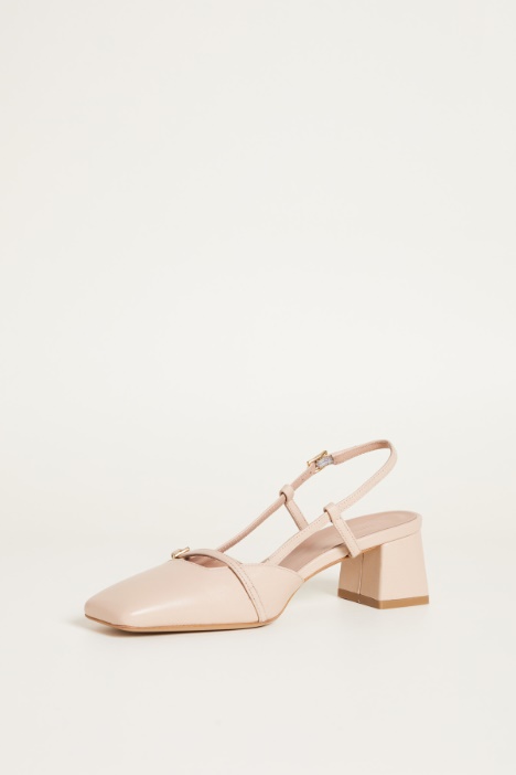 Slingback in pelle