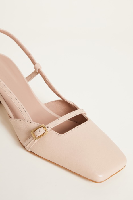Slingback in pelle