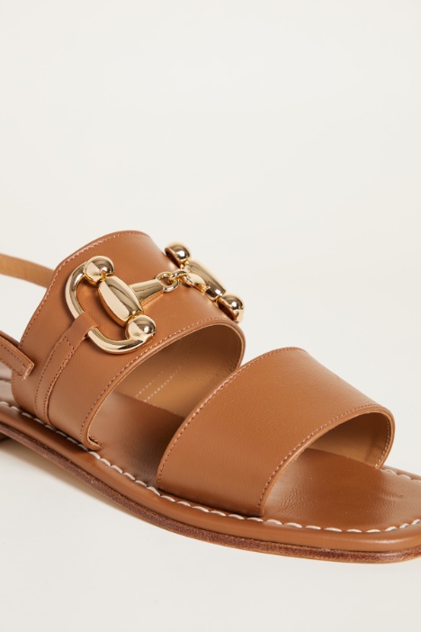 Sandalo basso in pelle