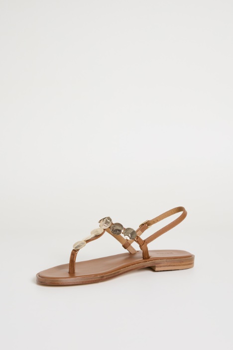 Sandali flat in pelle