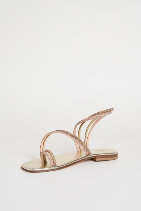 Sandali multilistino con strass