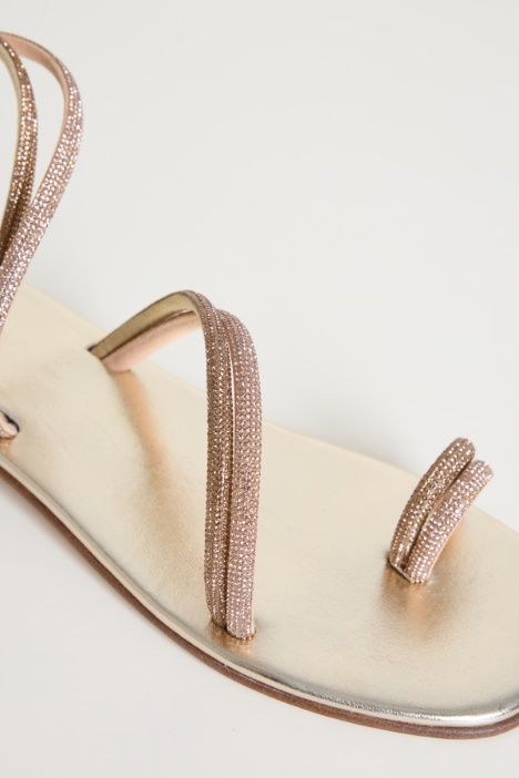Sandali multilistino con strass