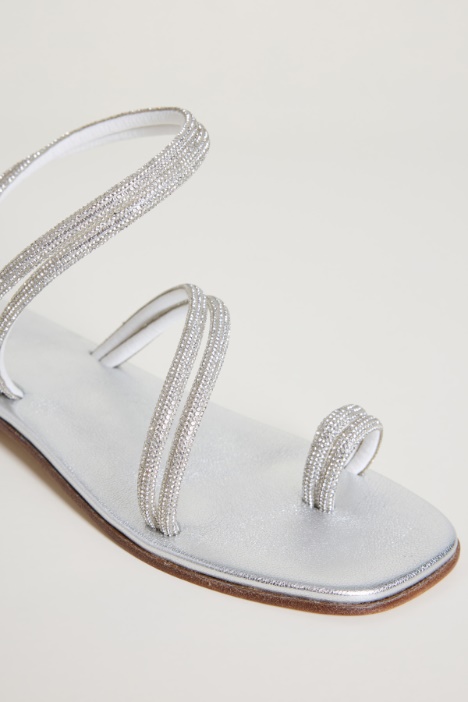 Sandali multilistino con strass
