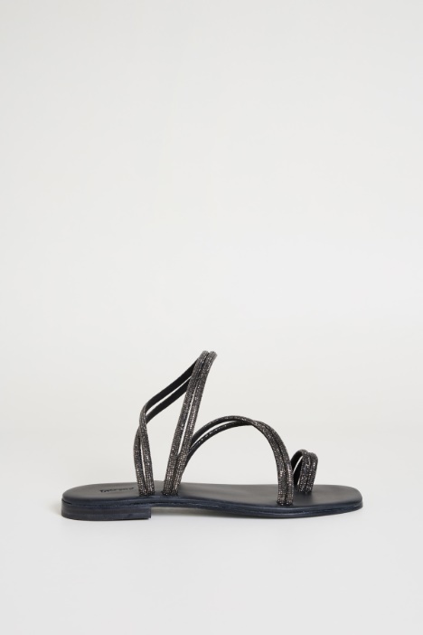 Sandali multilistino con strass Intrend