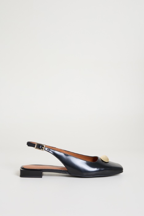 Slingback in pelle verniciata Intrend