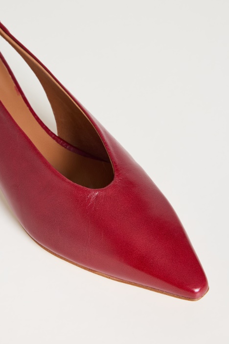 Slingback in pelle