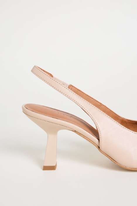 Slingback in pelle