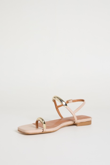 Sandali flat in pelle