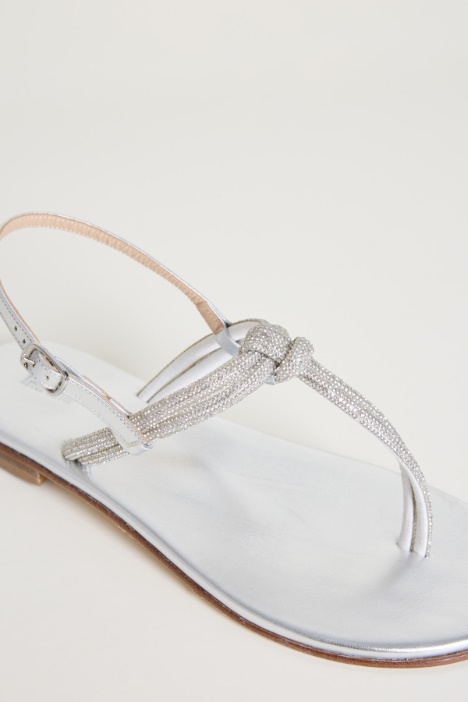 Sandali flat con strass