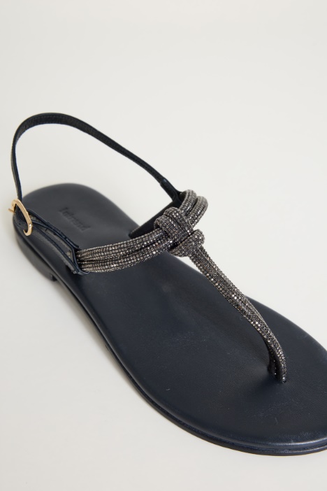 Sandali flat con strass