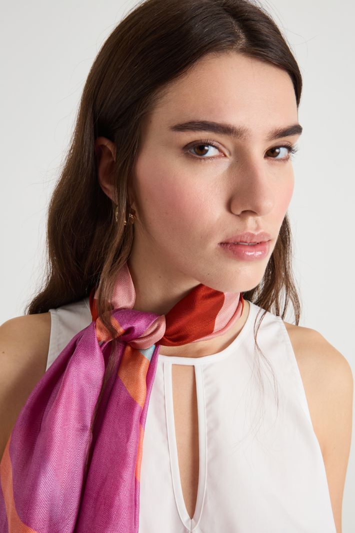 Pure silk jacquard stole Intrend - 2